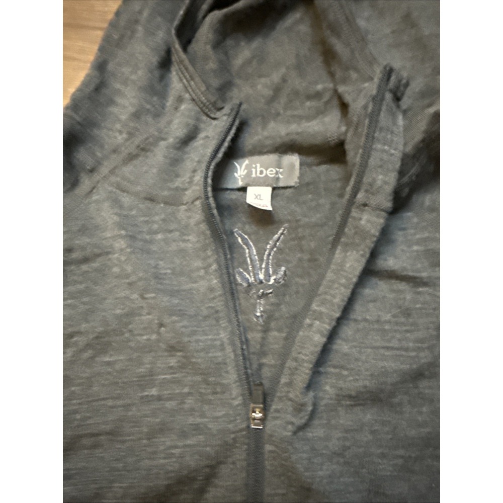 IBEX Hooded Indie Mens Merino Wool Pullover Hoodie Gray Size XL Base layer - Picture 2 of 4